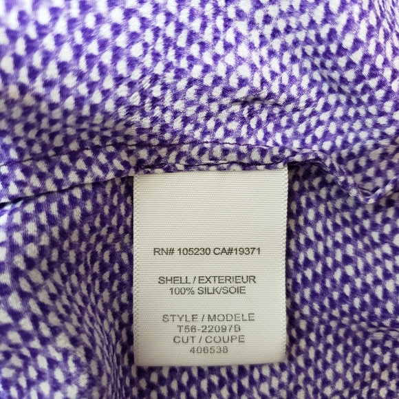 Joie Addie B Silk Blouse in Purple & white dots - Picture 8 of 8